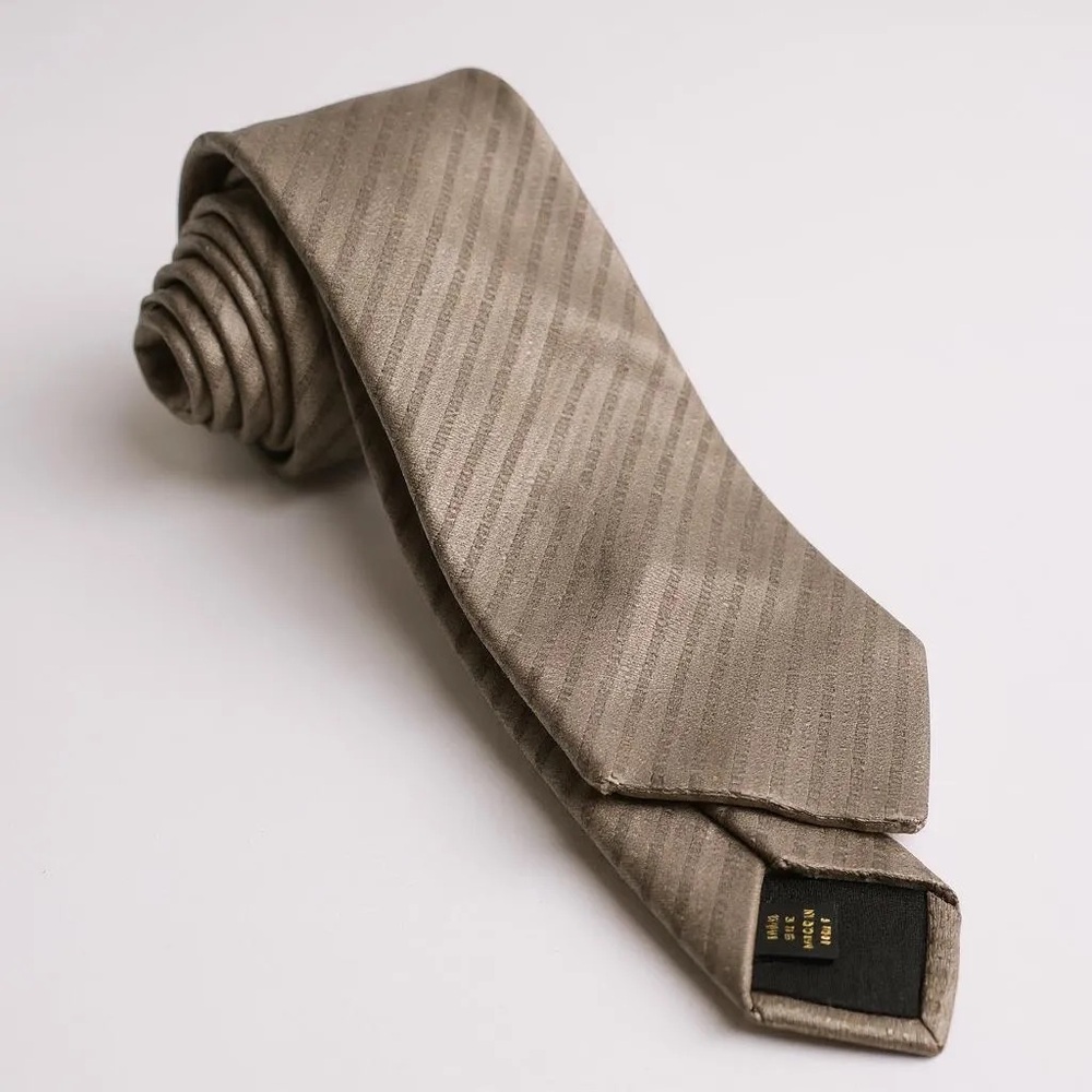 Louis Vuitton Tan Silk Tie with Textured Design